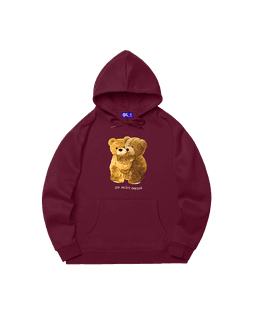 HOODIE 2 BEARS MAROON